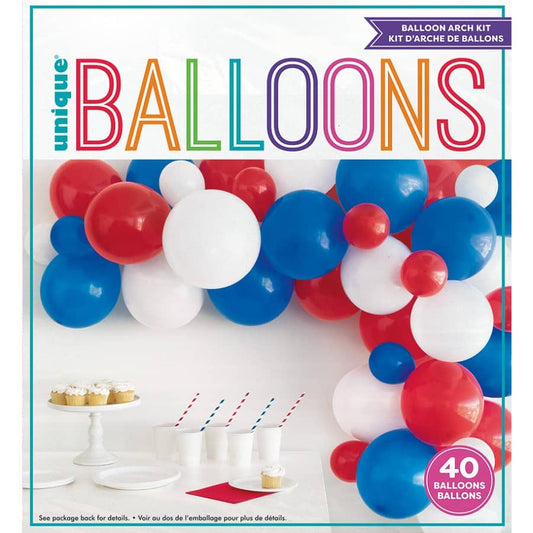 Blue Red White Balloon Garland Arch Kit 40PCS - NextParty