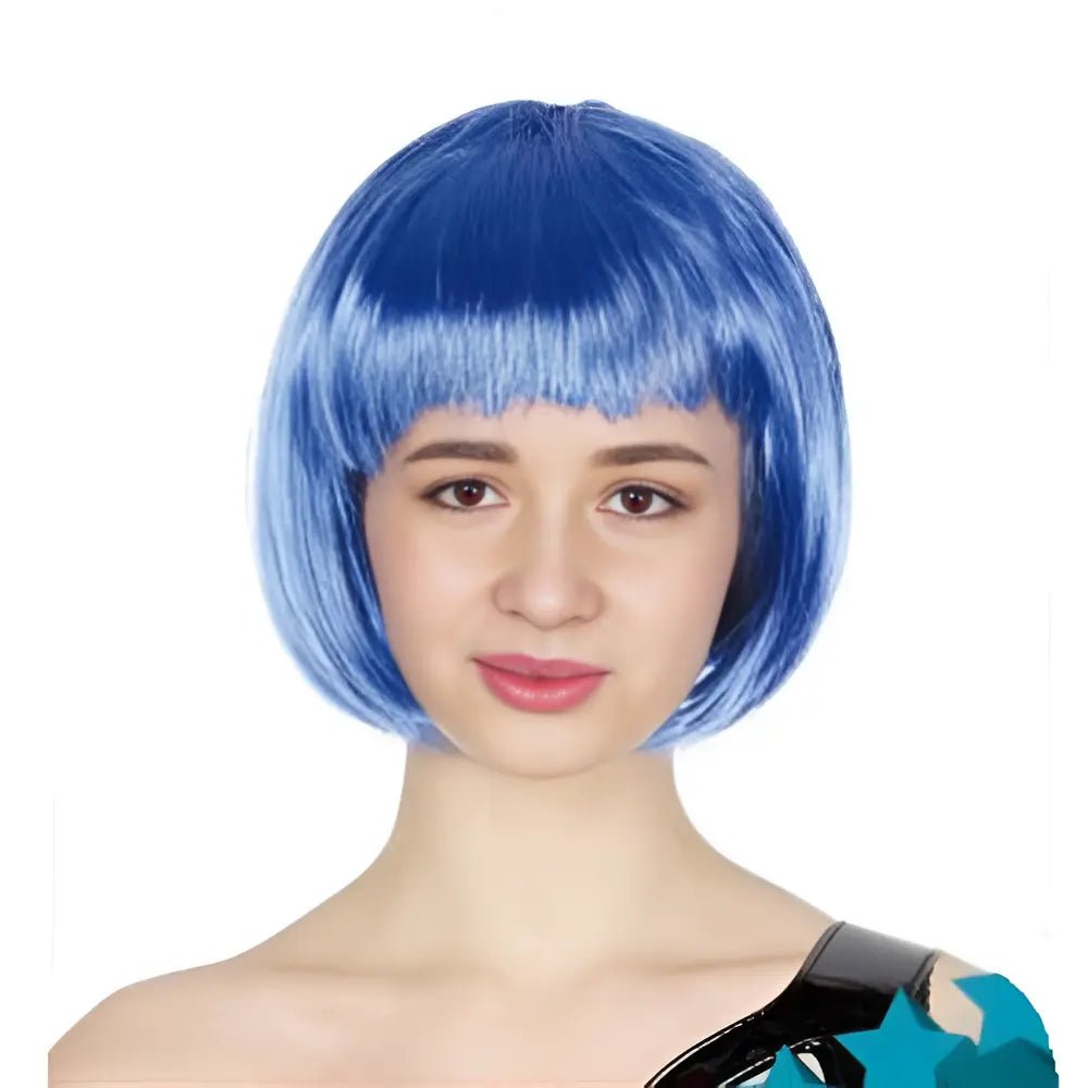 Blue Short BOB Wig With Fringe - NextParty