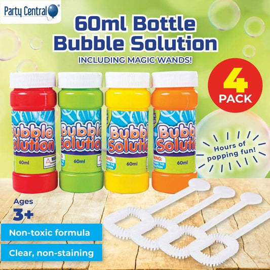 Bubble Solution 60ml 4pk - NextParty