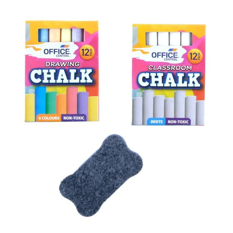 Chalk Set with Duster (24 Chalks & 1 Duster) - NextParty