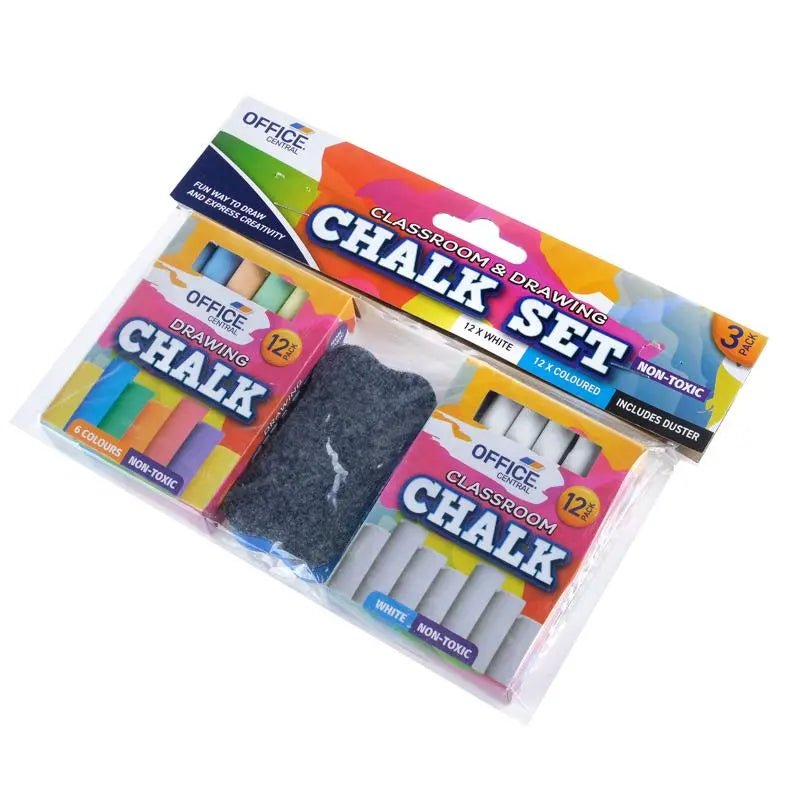 Chalk Set with Duster (24 Chalks & 1 Duster) - NextParty