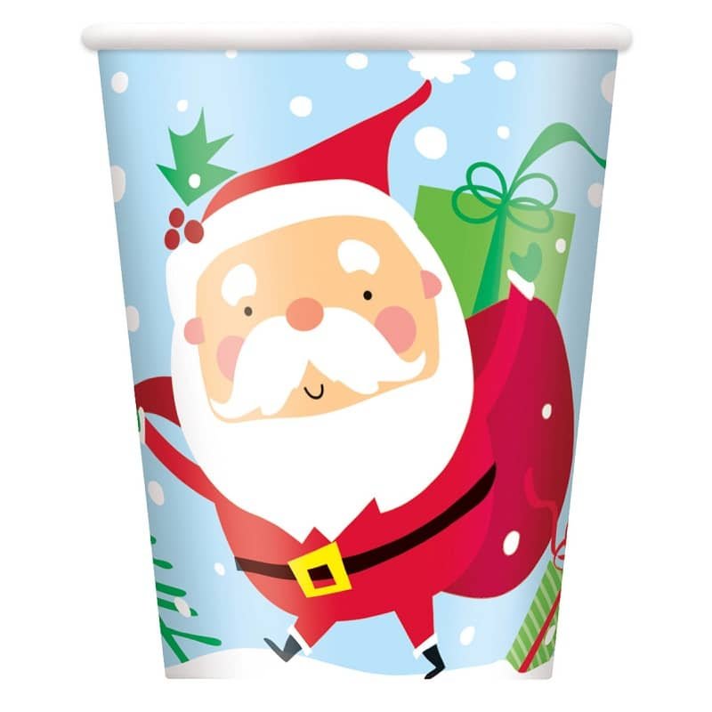 Christmas Colourful Santa Paper Cups 8pk - NextParty