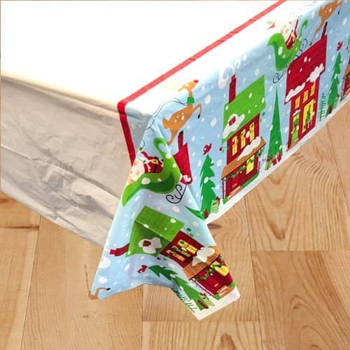 Christmas Colourful Santa Table Cover Tablecloth - NextParty