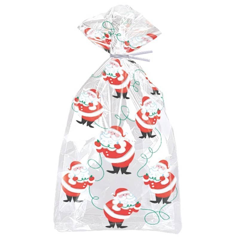 Christmas Santa Cello Bags 20pk - NextParty