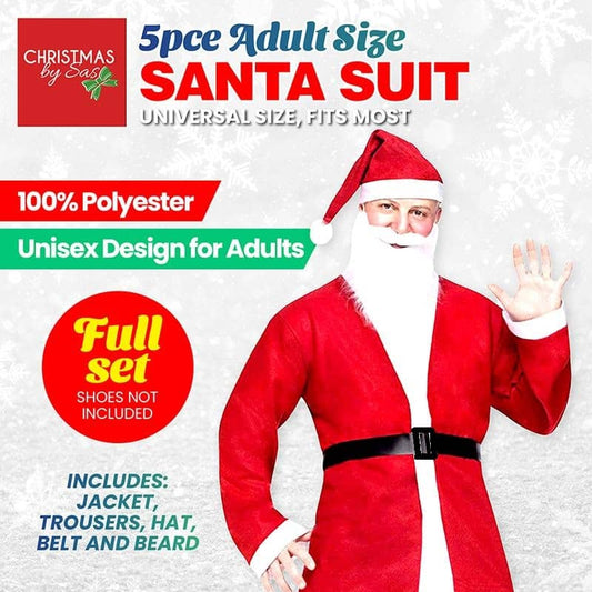 Christmas Santa Costume Suit 5pc - Adult Size - NextParty