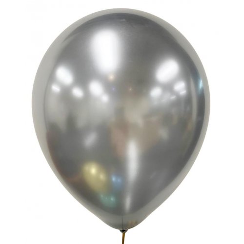 Chrome Silver Latex Balloons 30cm (12") 10pk - NextParty