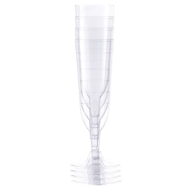 Clear Plastic Champagne Glasses 150ml 15pk Drinkware - NextParty