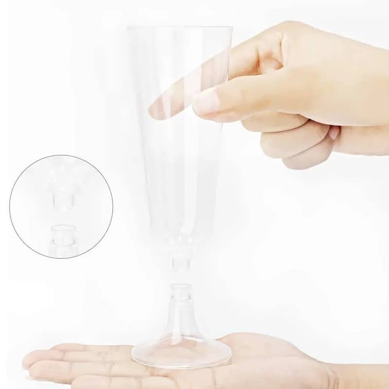 Clear Plastic Champagne Glasses 150ml 15pk Drinkware - NextParty