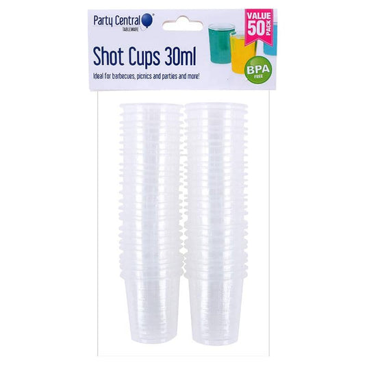 Clear Plastic Shot Glasses 30ml 50pk Drinkware - NextParty