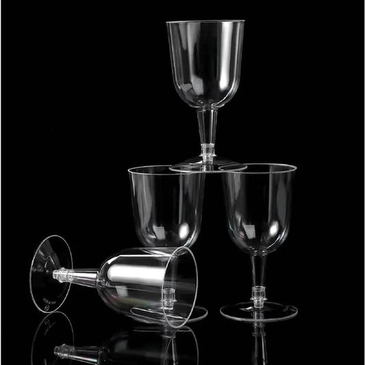 Clear Plastic Wine Glasses 200ml 4pk Drinkware - NextParty