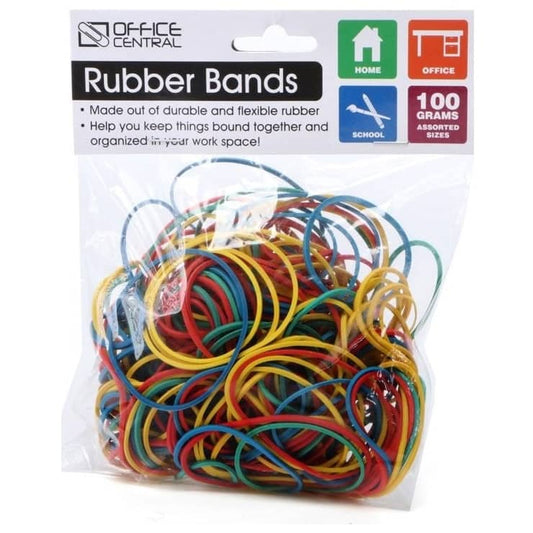 Coloured Rubber Bands 100g Mixed Sizes - NextParty