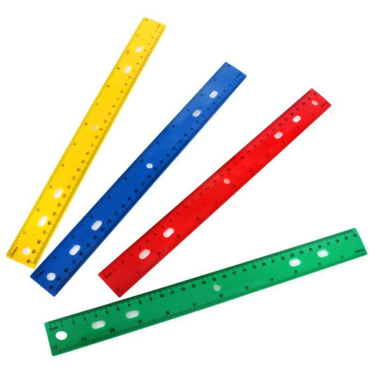 Colourful Rulers 30cm (12") 4pk Stationery - NextParty