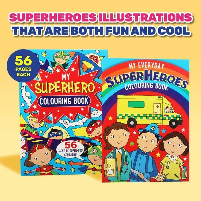 Colouring Books 2pk 56PG A4 Super Hero - NextParty