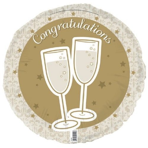 Congratulations Gold Foil Balloon 45cm (18") - NextParty