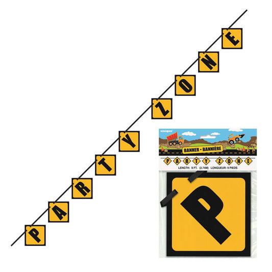 Construction Hanging Block Banner 2.74m (9') Party Zone - NextParty