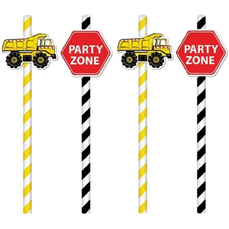 Construction Paper Straws 20pk - NextParty