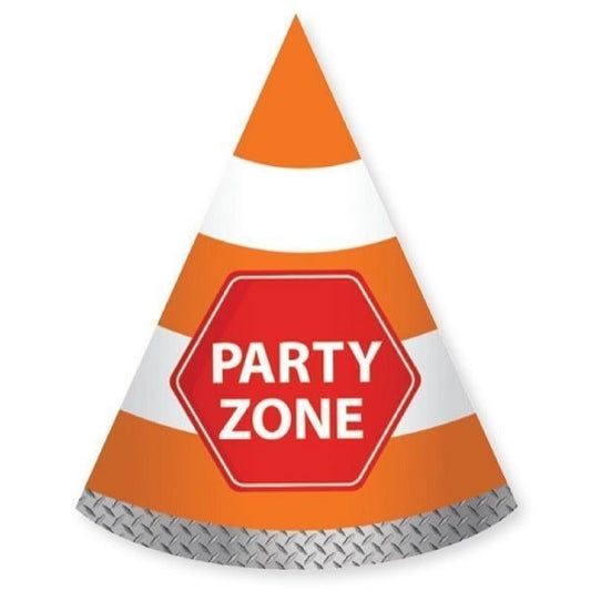 Construction Paper Traffic Cone Hats 8pk - NextParty