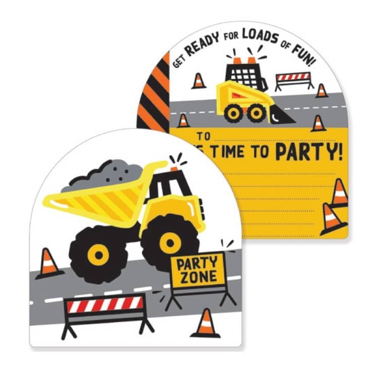 Construction Party Invitations 8pk - NextParty