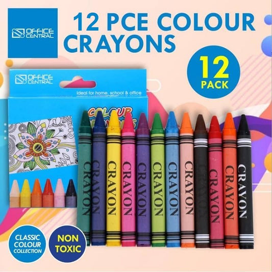 Crayons 9cm 12pk Assorted Colours - NextParty