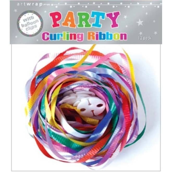 Curling Ribbons With Balloon Clips 12pk Multi - colour - NextParty