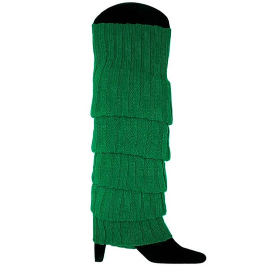 Dark Green Leg Warmers Chunky Knit 1980's Party Accessories - NextParty