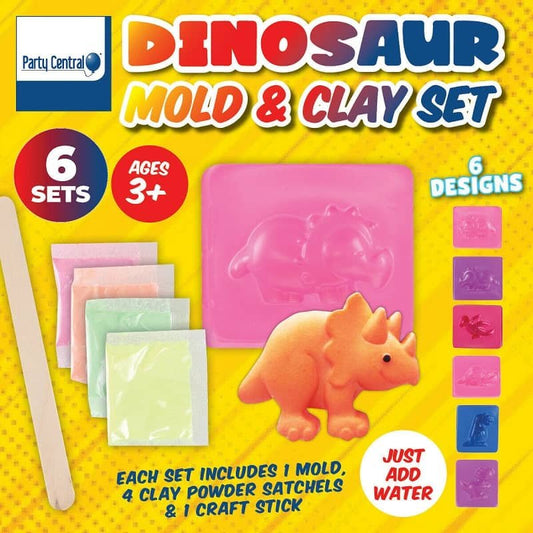 Dino Dinosaurs Mould And Clay Sets 6pk Party Favours - NextParty