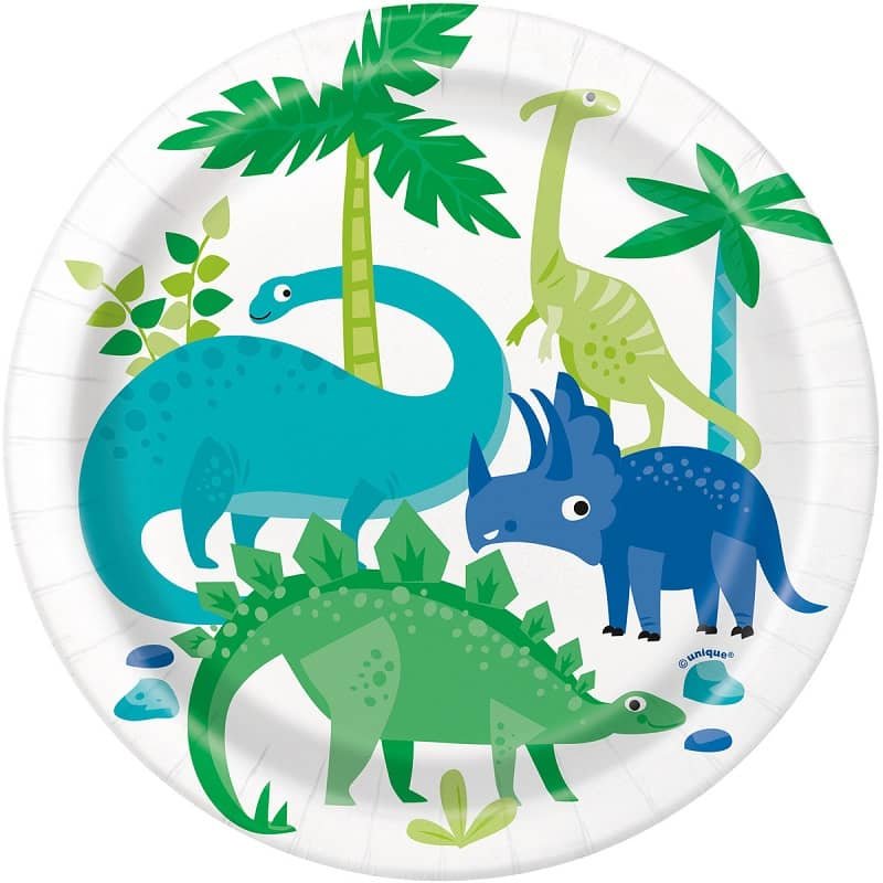 Dino Dinosaurs Small Paper Plates 18CM (7") 8pk - NextParty