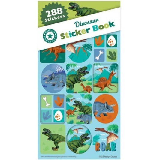 Dino Dinosaurs Sticker Book 288pk (12 Sheets) Party Favour - NextParty