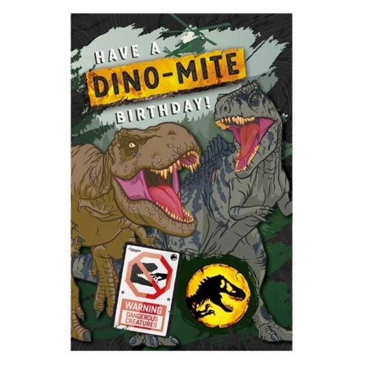 Dinosaurs Birthday Card 11.5cm x 18cm With Yellow Envelope - NextParty