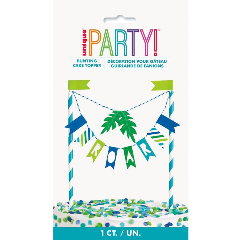 Dinosaurs Bunting Cake Topper Blue And Green - NextParty