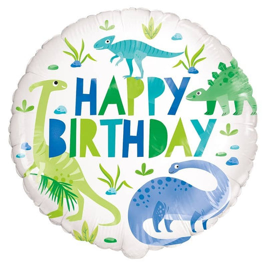 Dinosaurs Happy Birthday Foil Balloon 45CM (18") - NextParty