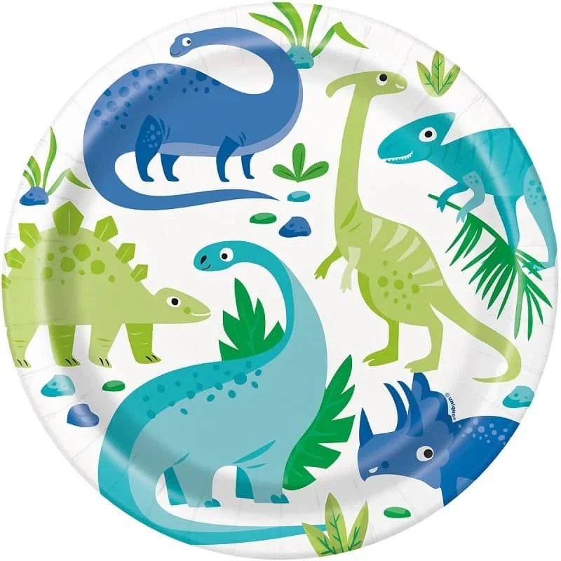 Dinosaurs Large Paper Plates 23CM (9") 8pk - NextParty