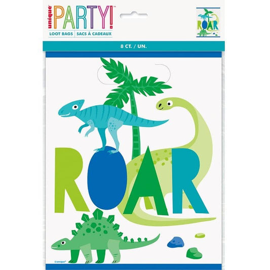 Dinosaurs Plastic Party Bags 8pk - NextParty