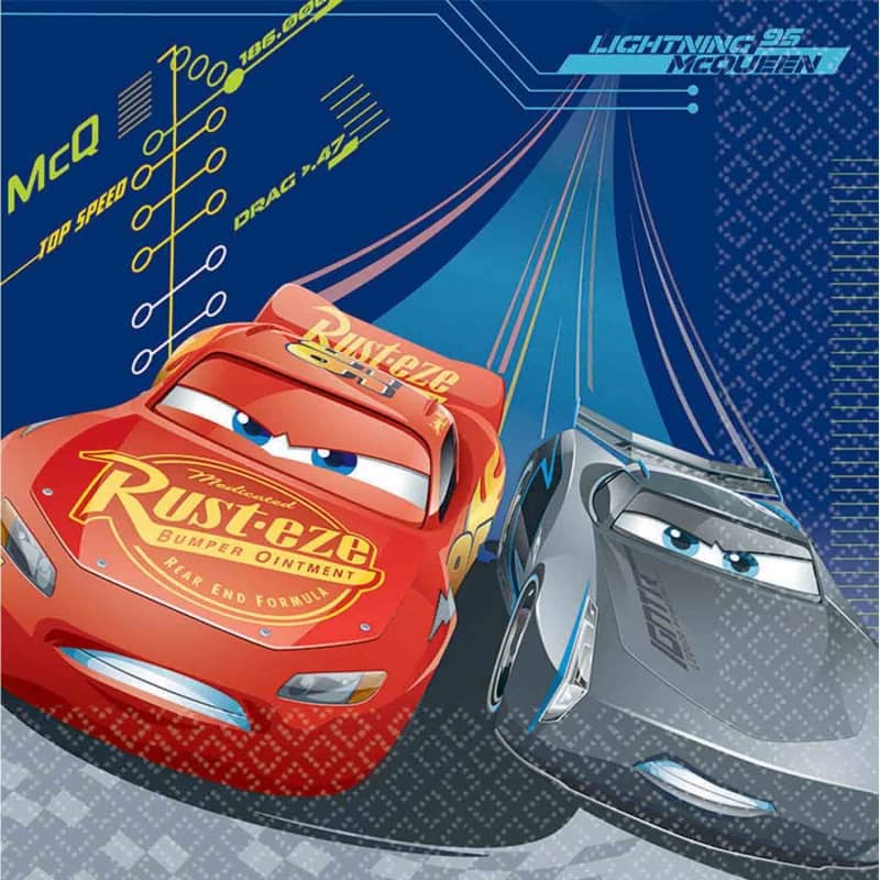 Disney Cars 3 Lunch Napkins 16pk Serviettes - NextParty