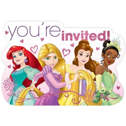 Disney Princess Postcard Party Invitations 8pk With Envelopes - NextParty