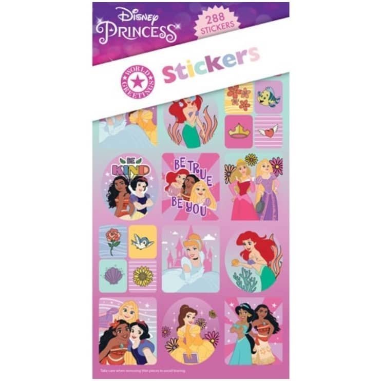 Disney Princess Sticker Book 288pk (12 Sheets) Party Favours - NextParty