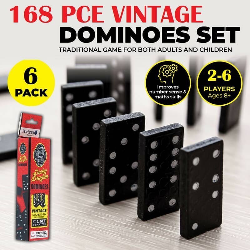 Dominoes Set 168PCE Wooden Material Classic Traditional Game - NextParty