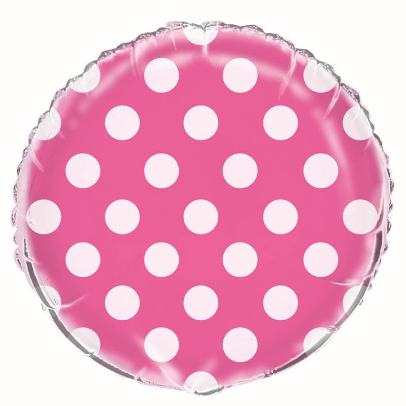 Dots Hot Pink Foil Balloon 45cm (18") - NextParty