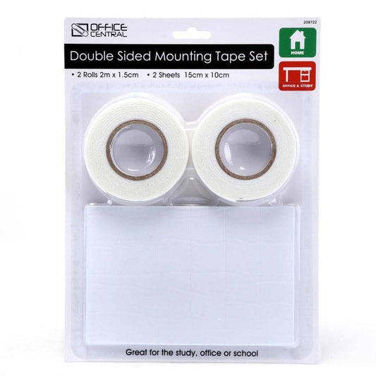 Double Sided Mounting Tape Set (2 Rolls And 2 Sheets) - NextParty