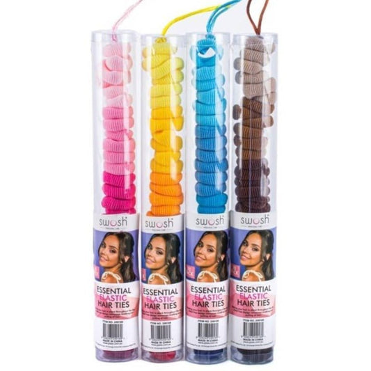 Elastic Hair Ties 120pk Clip Free (4 Assorted Colour Tubes) - NextParty