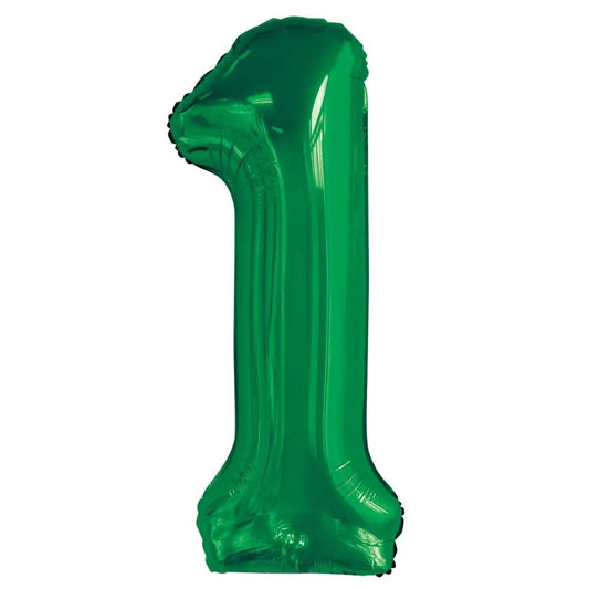 Emerald Green "1" Giant Numeral Foil Balloon 86CM (34") - NextParty