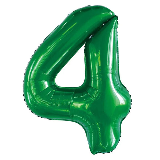 Emerald Green "4" Giant Numeral Foil Balloon 86CM (34") - NextParty