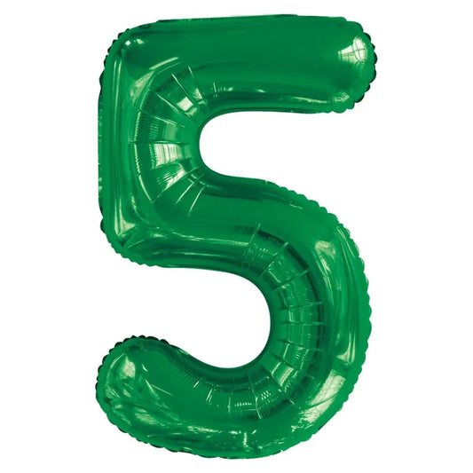 Emerald Green "5" Giant Numeral Foil Balloon 86CM (34") - NextParty