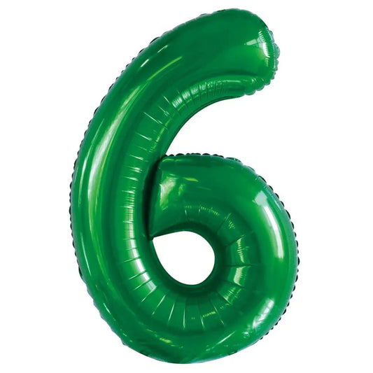 Emerald Green "6" Giant Numeral Foil Balloon 86CM (34") - NextParty