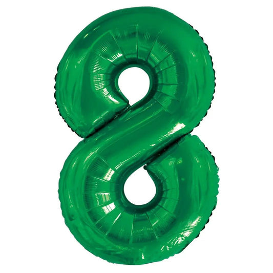 Emerald Green "8" Giant Numeral Foil Balloon 86CM (34") - NextParty