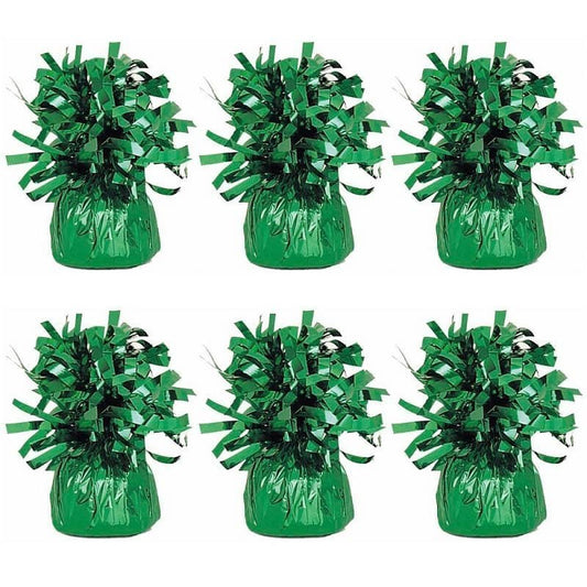 Emerald Green Foil Balloon Weights 6pk - NextParty