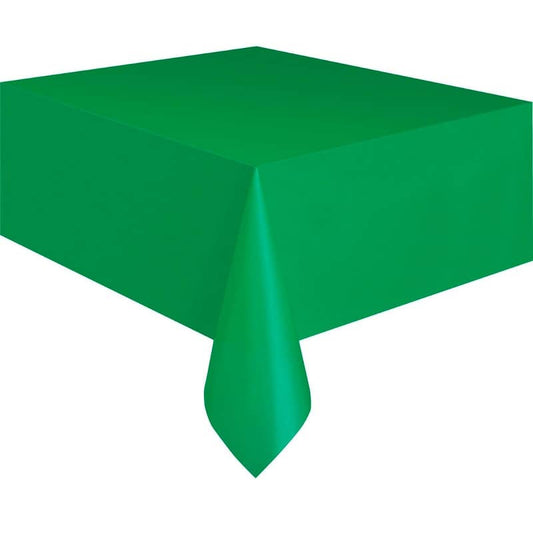 Emerald Green Rectangle Solid Colour Plastic Table Cover 137cm x 274cm - NextParty