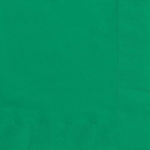 Emerald Green Solid Colour Beverage Napkins 20pk Serviettes - NextParty