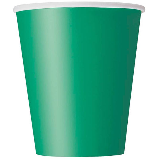 Emerald Green Solid Colour Paper Cups 8pk - NextParty