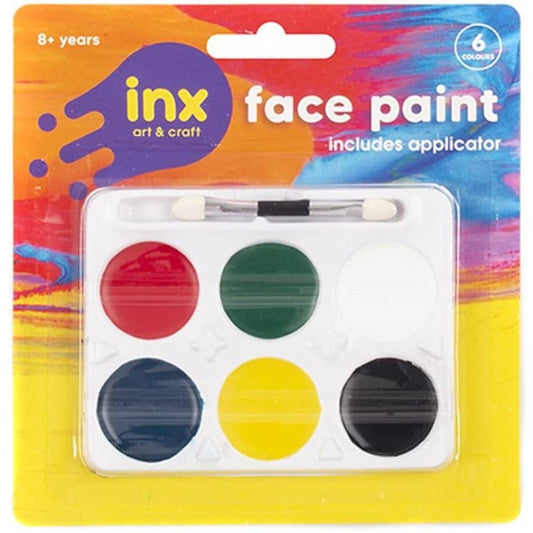 Face Paint Set 6 Colours & 1 Foam Brush Non - Toxic - NextParty